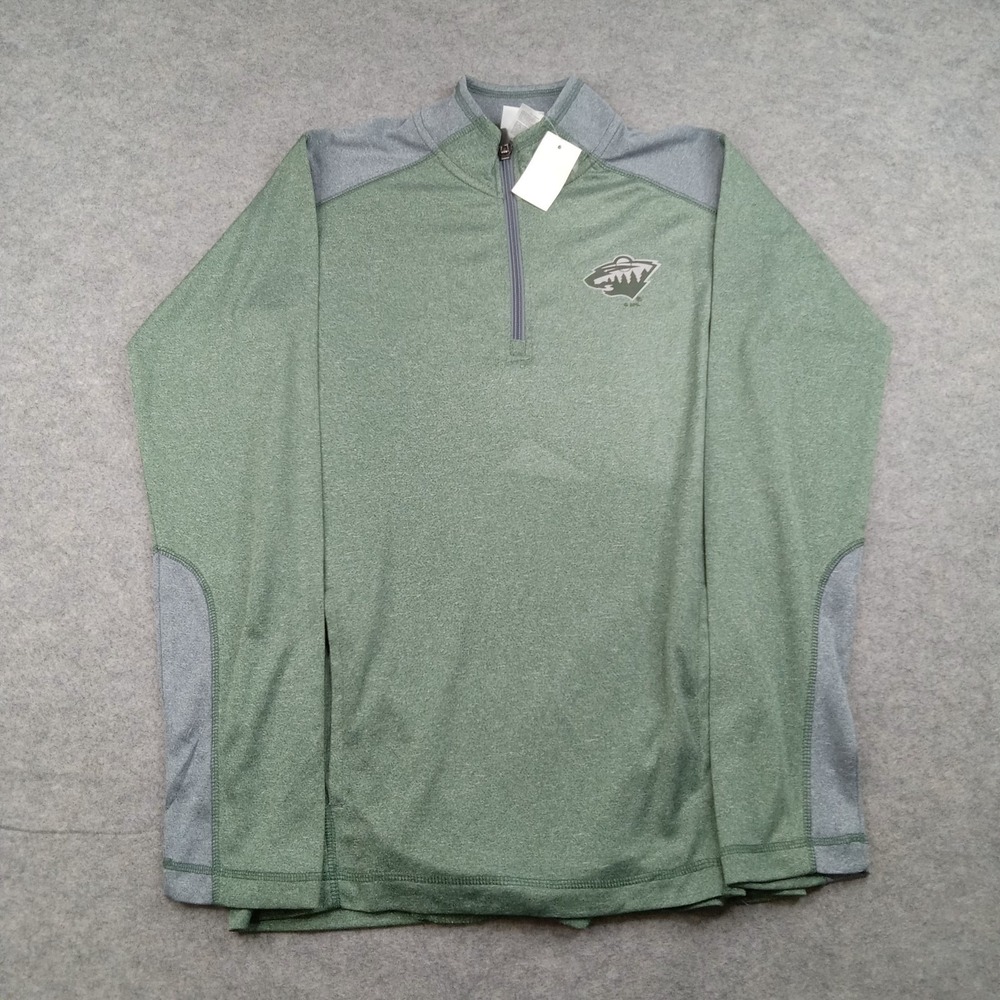 Minnesota‎ Wild Shirt Mens Small Green NHL Hockey Quarter Zip Pullover Top